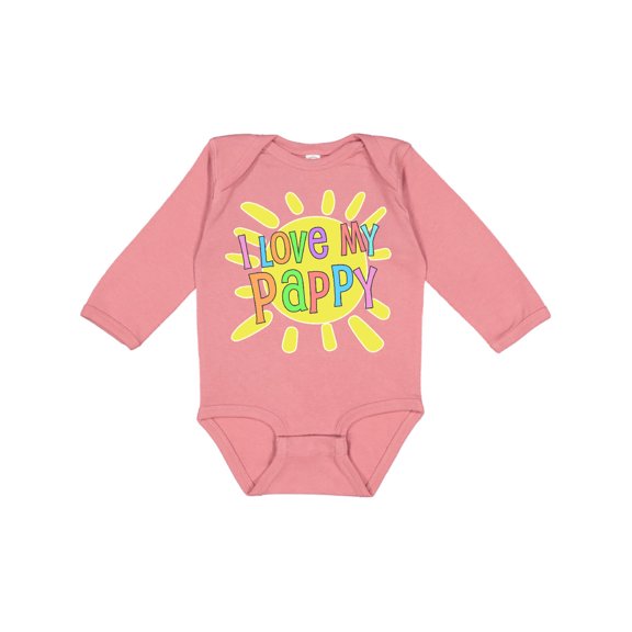 Inktastic I Love My Pappy Sun and Rainbow Letters Boys or Girls Long Sleeve Baby Bodysuit