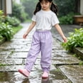 thumbnail image 2 of Fesfesfes Kids Unisex Waterproof Rain Pants Elastic Waist Lightweight Windproof Outdoor Trousers for Boys Girls Toddler Daily Wear Ages 1-8 Years, 2 of 9
