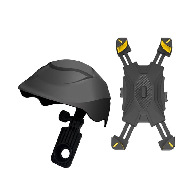 Visera para teléfono de motocicleta con parasol, moderna, giratoria 360 grados, antideslizante. Amarillo