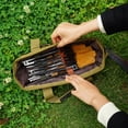 thumbnail image 4 of NIBOLOG Peg Storage Chain Multi Holes Firm Stitching Anti-crack Space-saving Faux Leather Outdoor Hiking 8 Holes Tent Peg Chain Bag Camping Supply, 4 of 7