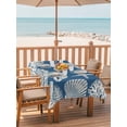 thumbnail image 2 of Outdoor Tablecloth with Umbrella Hole for Patio/Picnic/Party/Camping, Lake Blue Starfish Coastal Waterproof Table Cloth Rectangle Table Cover Washable, Shell Summer Beach Nautical (60"x 120"), 2 of 9
