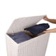 thumbnail image 3 of Cesto de Lavandería de 110L con Bolsa Dividida y Tapa de Ratán Sintético, Canasta Plegable para Ropa Sucia (Blanco), 3 of 4
