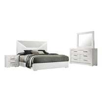 Ives 4-piece Queen Bedroom Set White High Gloss
