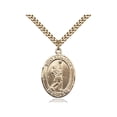 thumbnail image 1 of Gold Filled St. Sebastian/Lacrosse Pendant 1 x 3/4 inches with Heavy Curb Chain, 1 of 1