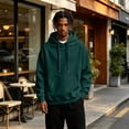 thumbnail image 5 of Mens Oversized Hoodies Fall Sweatshirt Winter Fleece Hooded Collar Drawstring Pullover With Pockets, 5 of 6
