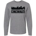 thumbnail image 3 of Inktastic Cincinnati Skyline Grunge Long Sleeve T-Shirt, 3 of 5