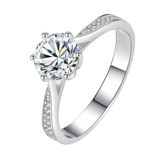 WAHZAUS 2 to 5 Carat D Color VVS1 Moissanite Engagement Rings for Women, S925 Sterling Silver Diamond Rings for Wedding Valentine's Day Birthday Gift with Certificate