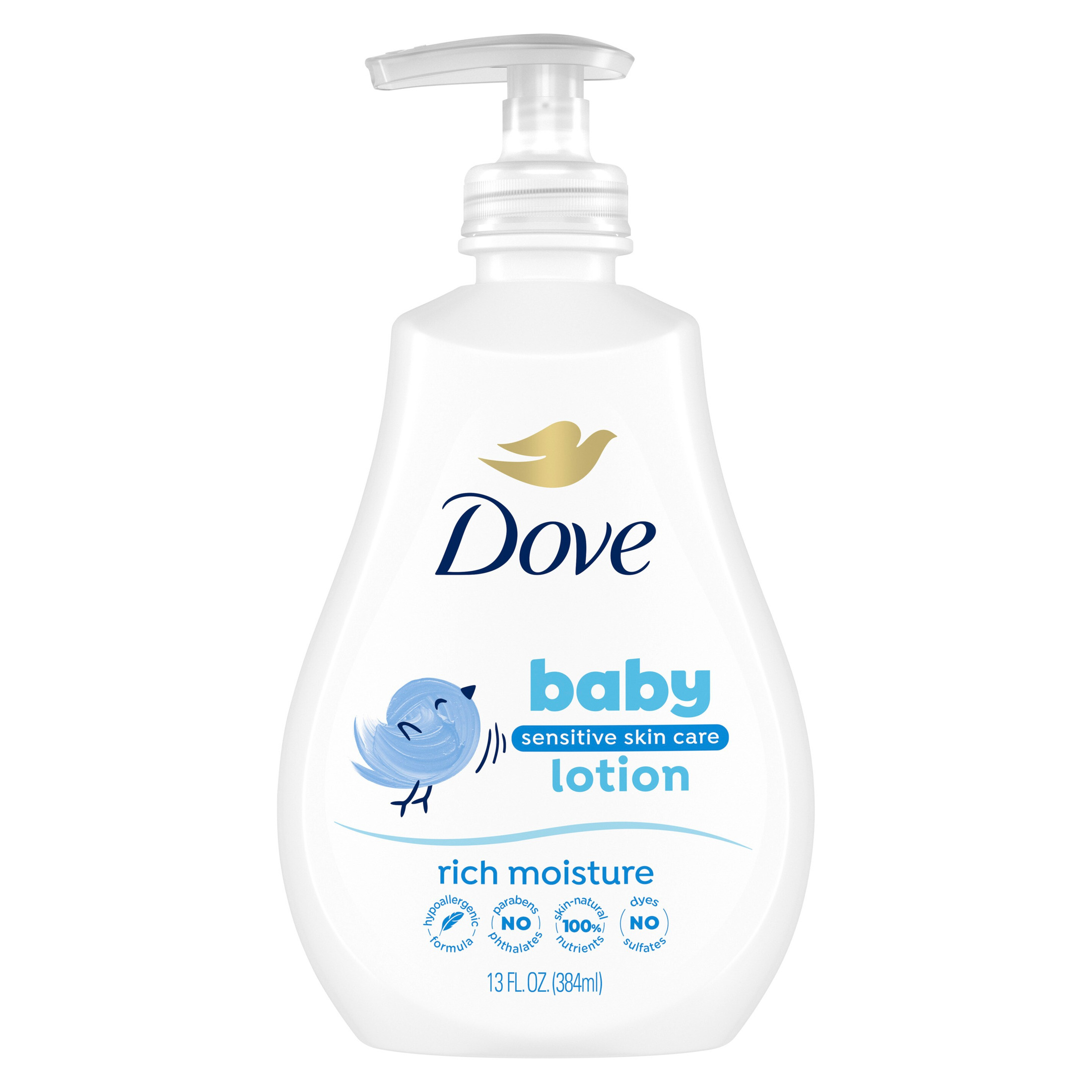 Baby Dove Sensitive Skin Care Body Lotion for Delicate Baby Skin Rich Moisture with 24-Hour Moisturizer 13 Fl oz