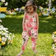 thumbnail image 2 of Yeaiivve Toddler Girls Jumpsuit Kids Cute Printed Romper Summer Casual Backless Jumpsuits Sleeveless Baggy Comfy Playsuit with Pockets for 1-6Y, 2 of 7