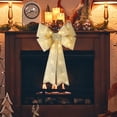thumbnail image 3 of EIMELI Christmas Ribbon Bowknot LED Luminous Battery Powered Self-adhesive Pure Color Scene Layout Reusable Large Size Xmas Tree Wreath Bow Pendant for Party, 3 of 10