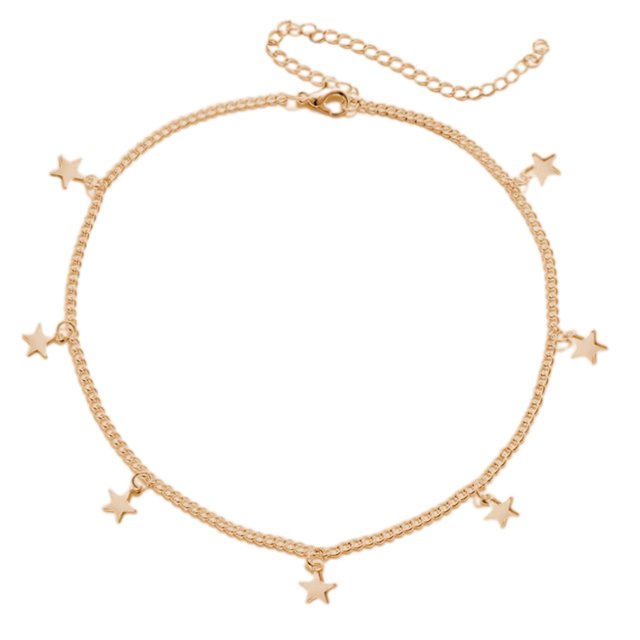 collar Collar Cinco puntiagudo Estrella de Accesorios El galvanoplastia Gargantilla Vintage para - oro oro Magideal collar