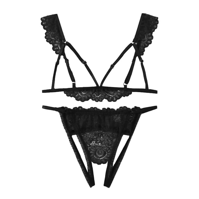 Gibobby Ropa sexy de mujer para sexo Conjunto de Lencería Erótica Ropa Interior Sexy para Mujer, Camisón de Una Pieza con Tanga, Ropa de Dormir para Mujer(Negro, XG)