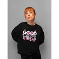 thumbnail image 2 of Good Vibes - Pink Emojis Graphic Women's Sweatshirt, 2 of 4