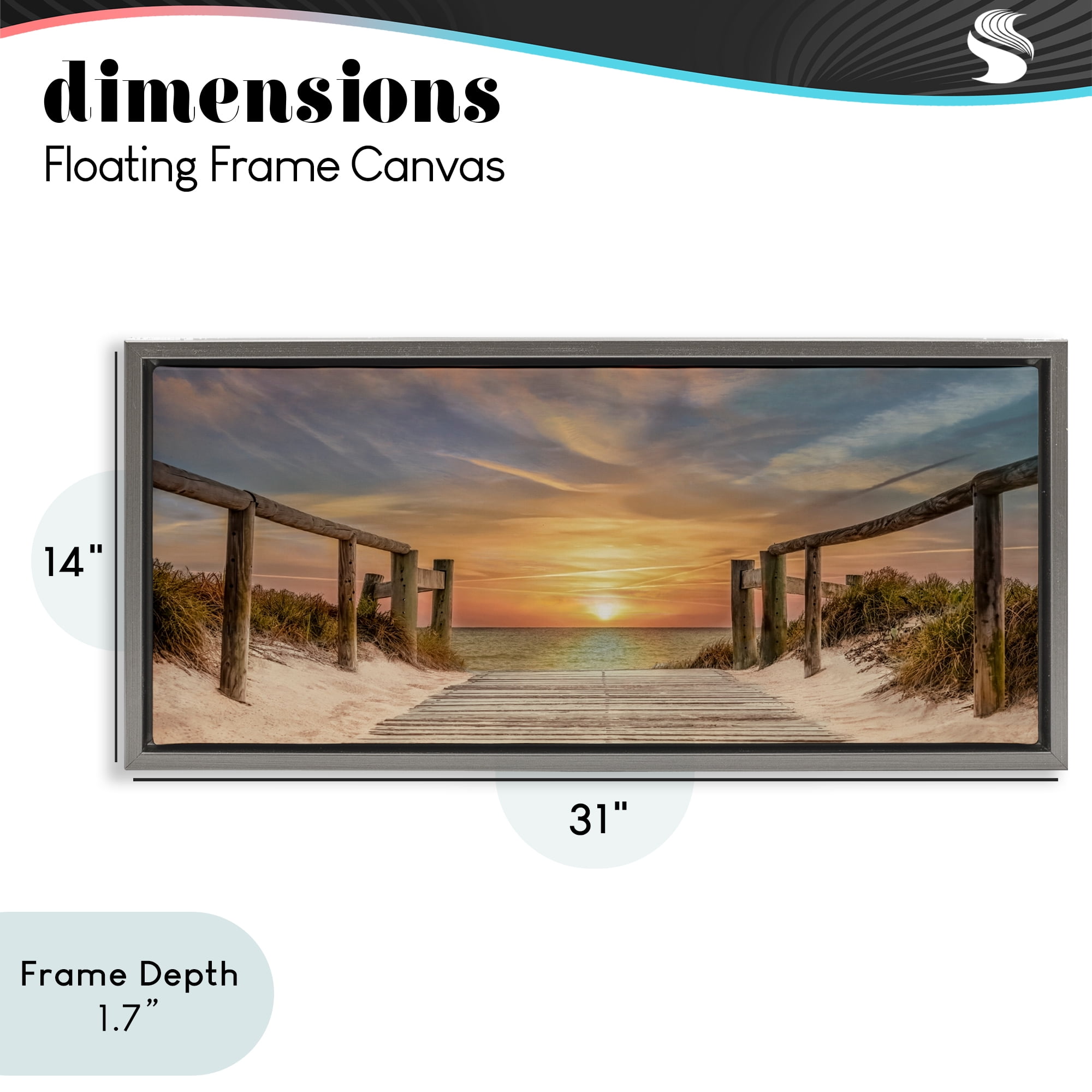 Stupell Industries Pathway To Sunset Gray Framed Floater Canvas Wall Art, design by Mike Caliascibetta