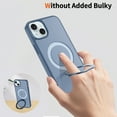 thumbnail image 6 of Dteck Magnetic Case for iPhone 15,Shockproof Matte Translucent PC Case Compatible with Mag Safe Ring Holder Kickstand Silicone Bumper Cover for iPhone 15,Blue, 6 of 6