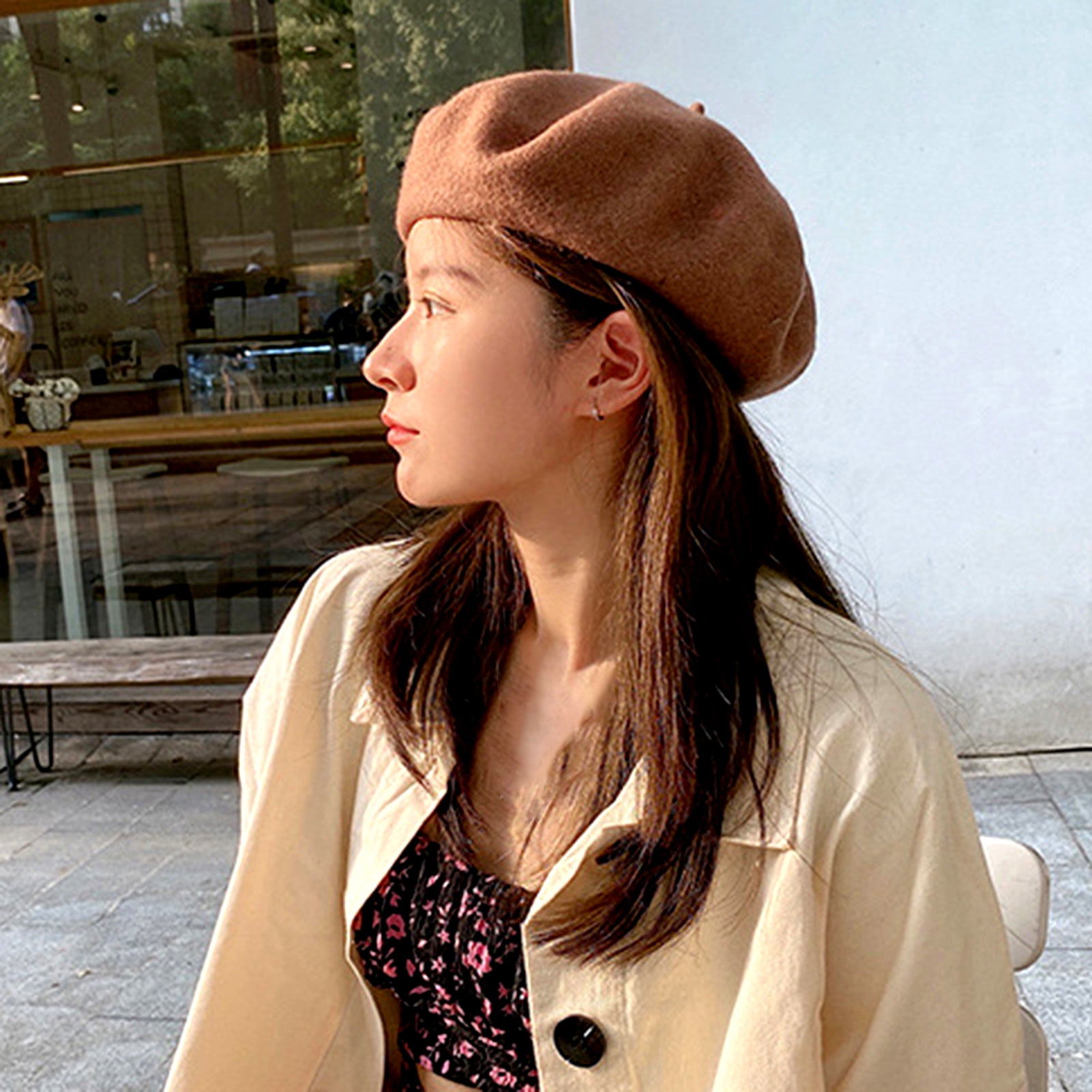 Women Wool Beret Hat Wool French Beret Hat Artist Beret Cap  display picture 2