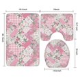 thumbnail image 3 of Pioneer Flower Floral Print Pattern Bathroom Rugs Sets 3 Piece,Toilet Cover Set,Absorbent Non Slip Bathroom Mats Sets with U-Shaped Contour Rug Toilet Rug Set, 3 of 5
