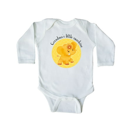 

Inktastic Grandmas Little Sunshine Yellow Elephant Etana Cute Gift Baby Girl Long Sleeve Bodysuit