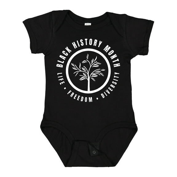 Inktastic Life Freedom Diversity Black History Month Badge with Tree Boys or Girls Baby Bodysuit