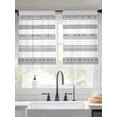 thumbnail image 3 of Black White Geometric Semi Sheer Curtains 54 Inch Length 2 Panels Set, Modern Buffalo Plaid Abstract Art Sheer Kitchen Curtain Privacy Voile Window Curtain for Living Room Bedroom Rod Pocket Drapes, 3 of 7