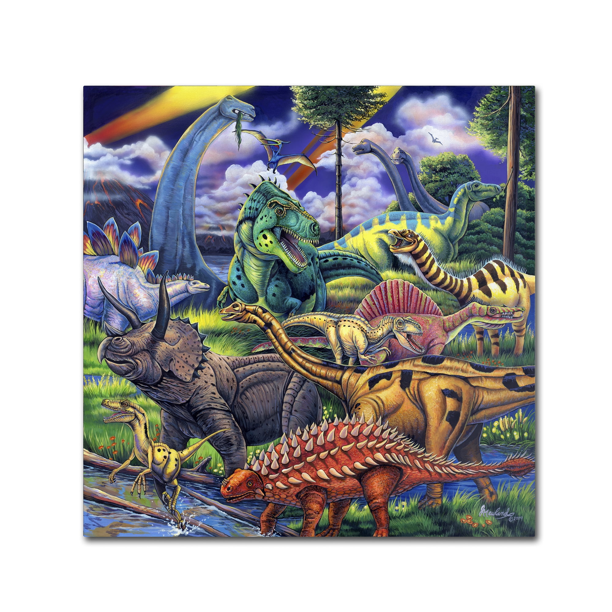 Trademark Fine Art 'Dinosaur Friends' Canvas Art by Jenny Newland
