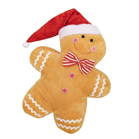 Yokua Christmas Gingerbreadman Plush Pillow Stuffed Throw Pillow for Couch and Bed
