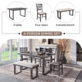 thumbnail image 4 of 6 Piece Dining Table Sets, Modern 6 Person Dining Set with 1 Wood Dining Table and 4 Chairs & Bench for Dining Room, Kitchen, Family Furniture Set of 6, Grey, 4 of 9