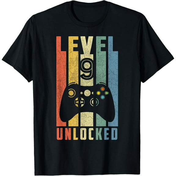 Level 9 Unlocked 9th Video Gamer Birthday Boy Gifts T-Shirt