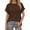 Sweater 182# Brown, variant on Women Sweaters Spring Fall New Round Neck Solid Color Short Sleeve Thin Lightweight Sweater Top Casual Cozy Soft