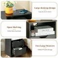 thumbnail image 3 of Ktaxon Set of 2 NightStand with Charging Station BedsideTable with 2 Storage Drawers,End Side for Bedroom,Country Style Black, 3 of 10