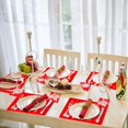thumbnail image 5 of 12pcs PVC Christmas Placemats and Coaster, Heat Resistant Plastic Reindeer Set Washable Table Home Party Christmas Dinner Decoration, 5 of 5