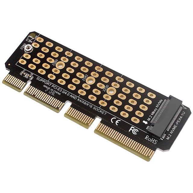 Adaptateur Carte M.2 NVME vers PCI-E 4.0, Emplacement M.2 M-KEY, Supporte Serveur 1U