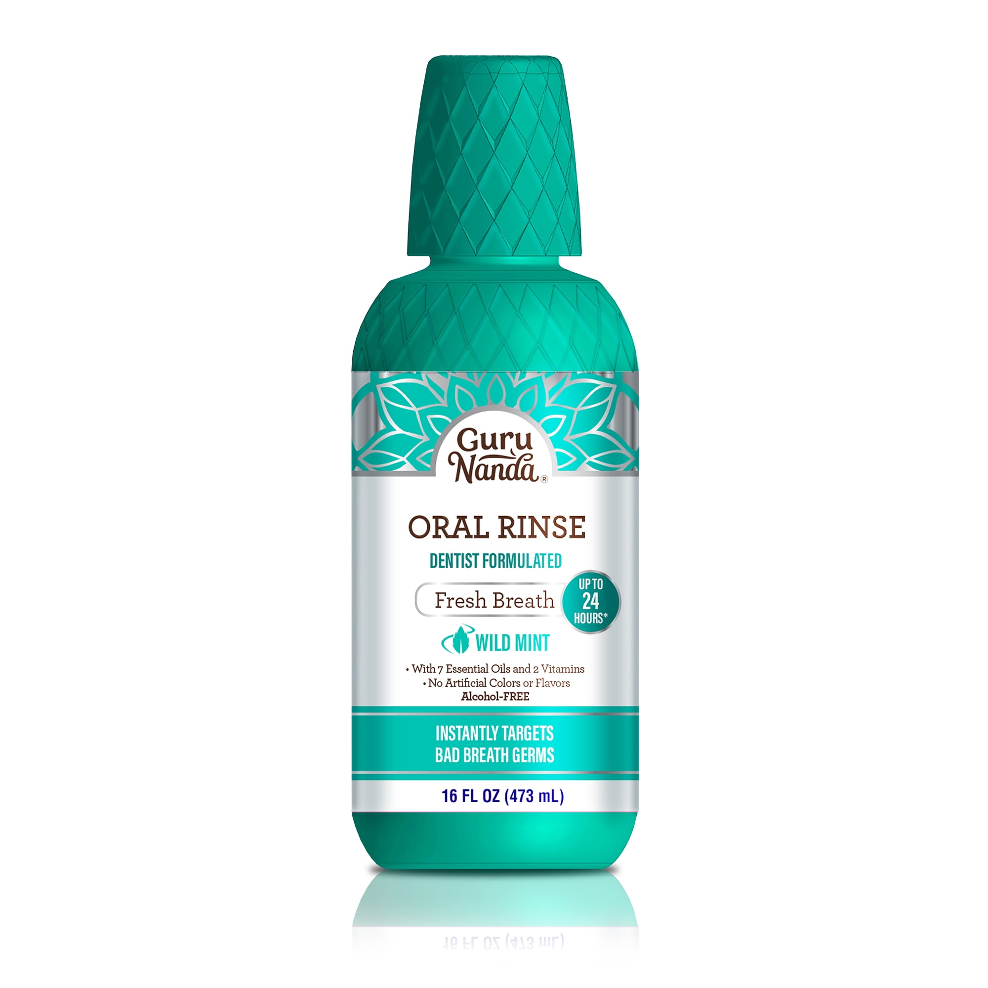 GuruNanda Oral Rinse Alcoholfree Mouthwash Fresh Mint with 7