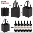 thumbnail image 2 of Bolsa para Botellas Gris Bolsa para Transporte de Botellas de 2 Piezas 24x18x15 cm Bolsa de Vino de Fieltro con 6 Compartimentos y Asa para Bebidas de Cerveza y champán JM, 2 of 5