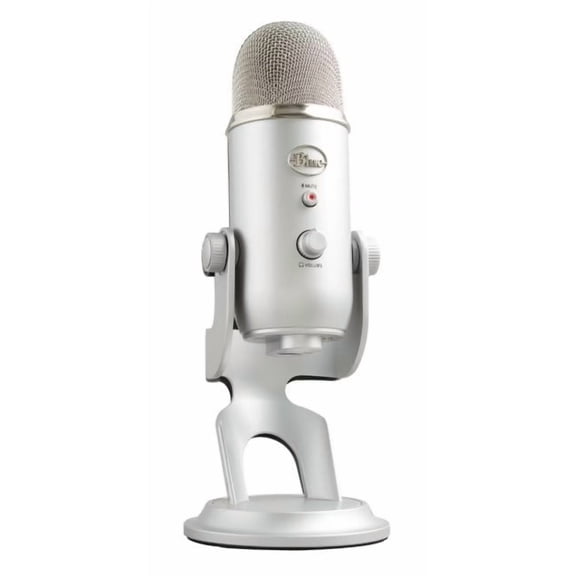 Blue Yeti USB Microphone for PC, Mac, Gaming, Recording, Streaming, Podcasting, Plug and Play, Silver