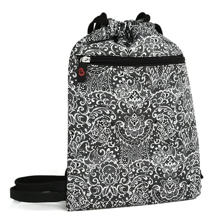 Black Drawstring Backpack Sackpack Beach bag for Men & Women Gym,School Travel Backpack tote