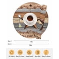 thumbnail image 6 of 13 Inch Round Placemats Set of 4, Western Texas Star Vintage Non Slip Heat Insulation PP Table Mats, Retro Farmhouse Gray Brown Wooden Washable Place Mats for Kitchen Dining Party Table Decor, 6 of 7