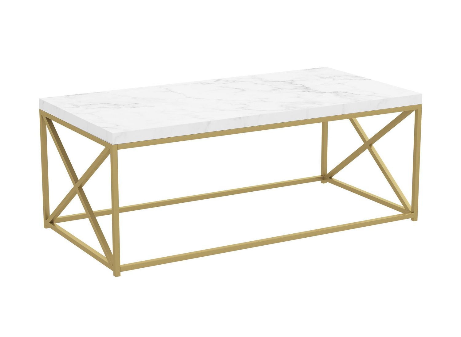 Safdie & Co. Coffee Table 44L Marble Gold Metal