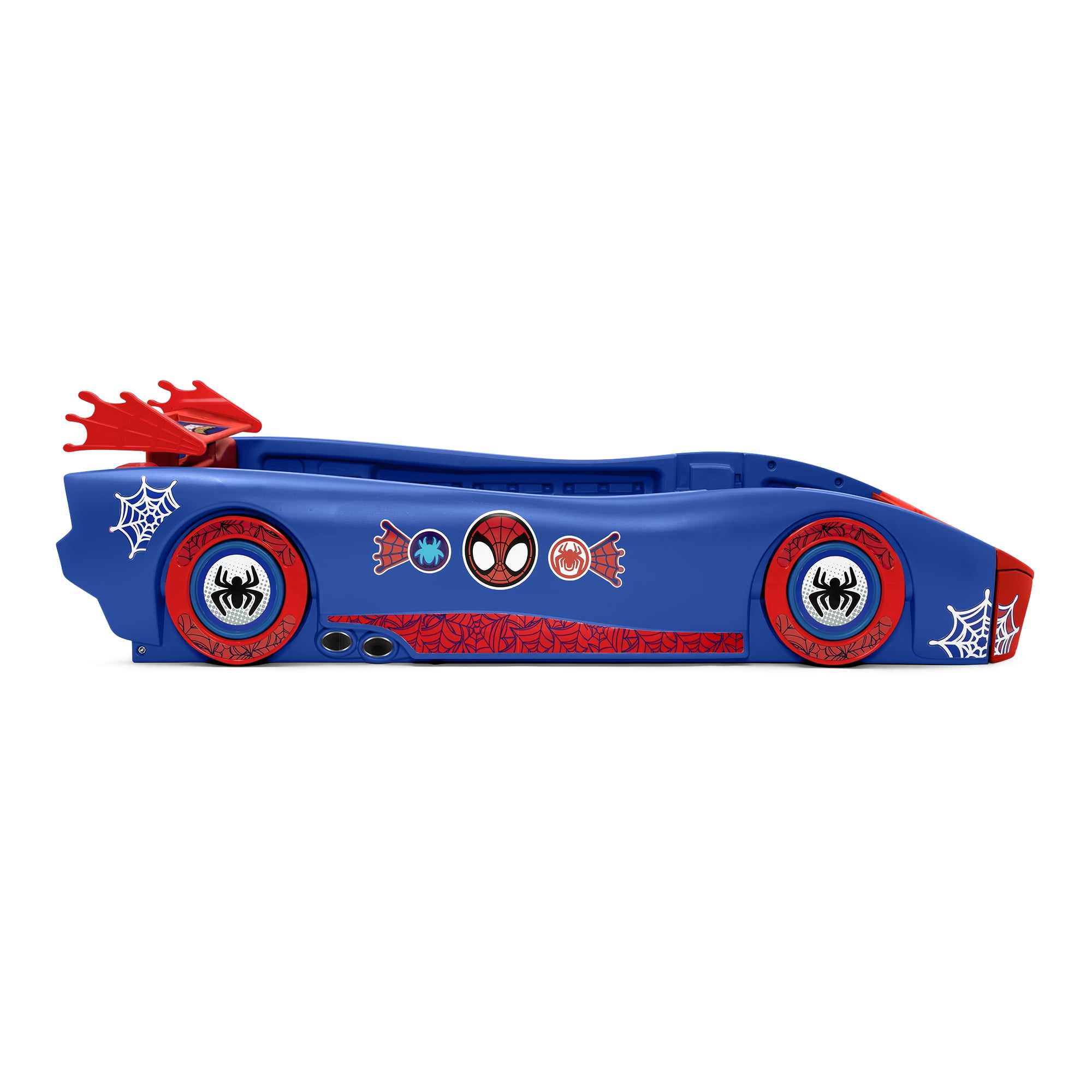 Spidey and His Amazing Friends Web Crawler Race Car Twin Bed by Delta Children, Blue/Red
