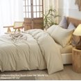 thumbnail image 4 of Ensemble de Housse de Couette en Coton Lavé Toucher Lin Naturel Anti-Froissement Léger Confortable (Très Grand Lin), 4 of 6
