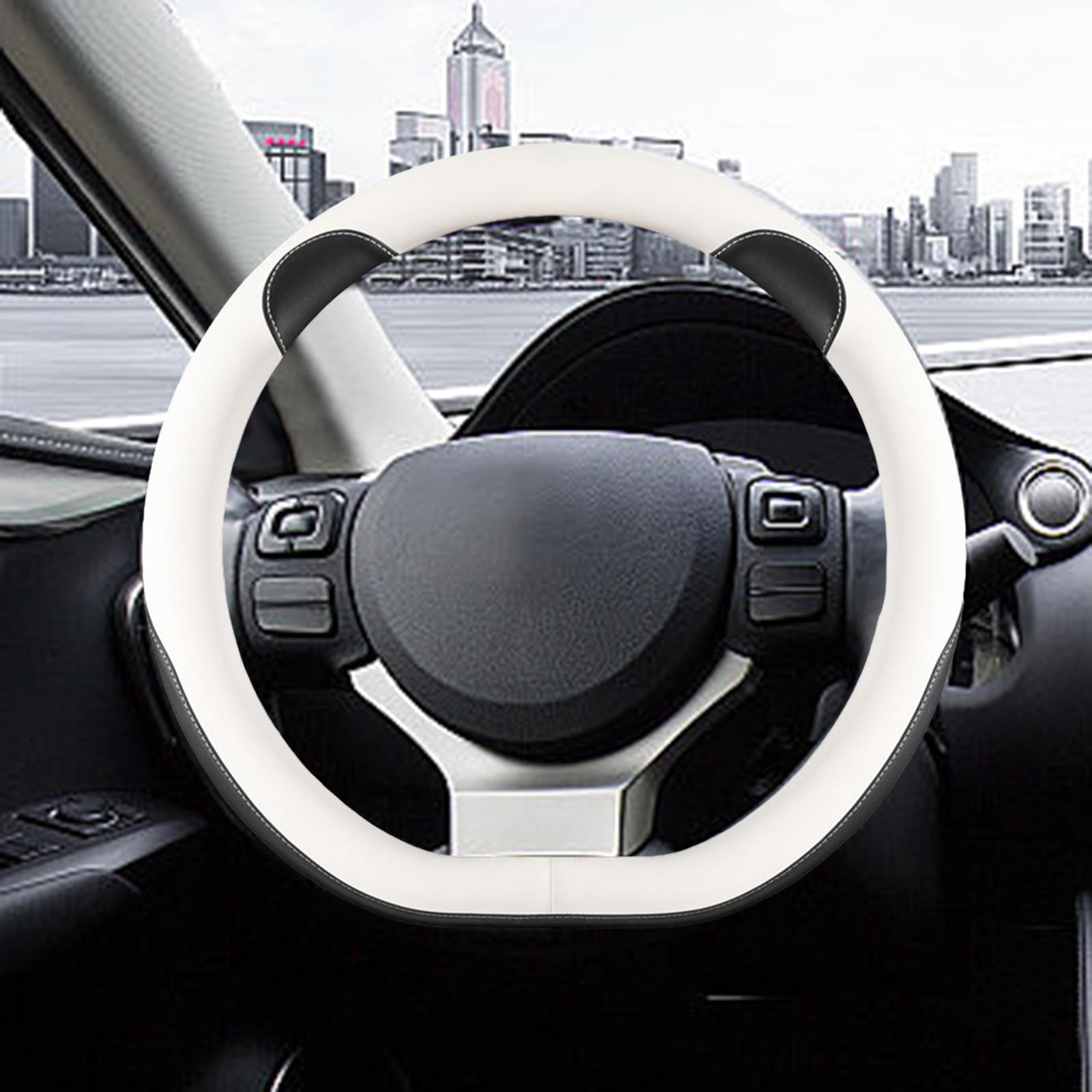 Nishiyuenyi Car Steering Wheel Cover Automotive Accessories Non-Slip PU Black