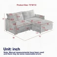 thumbnail image 5 of Modern Corduroy 2-Seater L-Shaped Sofa with Ottoman, 85×80×75cm, 5 of 12