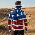 thumbnail image 4 of Domuza Upf 50+ Fishing Shirts Men's American Flag Graphics Long Sleeve Protection Sun Hoodie Summer Outdoor Hiking Running Rash Guard Top Royal Blue 2XL, 4 of 4