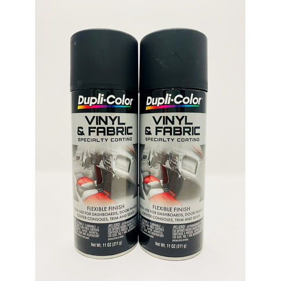 Dupli Color HVP106 Flat Black Vinyl & Fabric Spray Auto Body Paint, High Performance, 11 oz