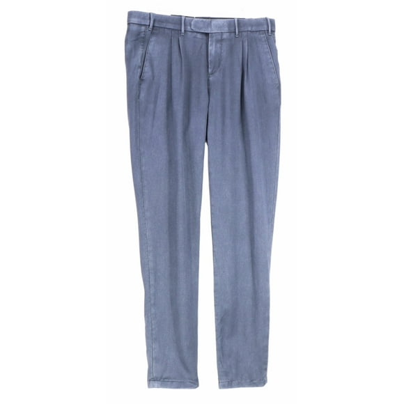 Eleventy Men's Navy Slim Fit Washed Wool Pants Casual - 32