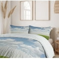thumbnail image 6 of Ambesonne Scenery Duvet Cover Sets, Sky with Clouds Farm, 2-Queen, Green White, 6 of 7