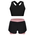 thumbnail image 1 of MSemis Kids Girls 2pcs Sports Set Keyhole Cross Back Tank Tops and Shorts Set For Yoga Gymnastics Dance Pink 10, 1 of 4
