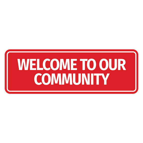 Standard Welcome to Our Community Sign (Red) - Large