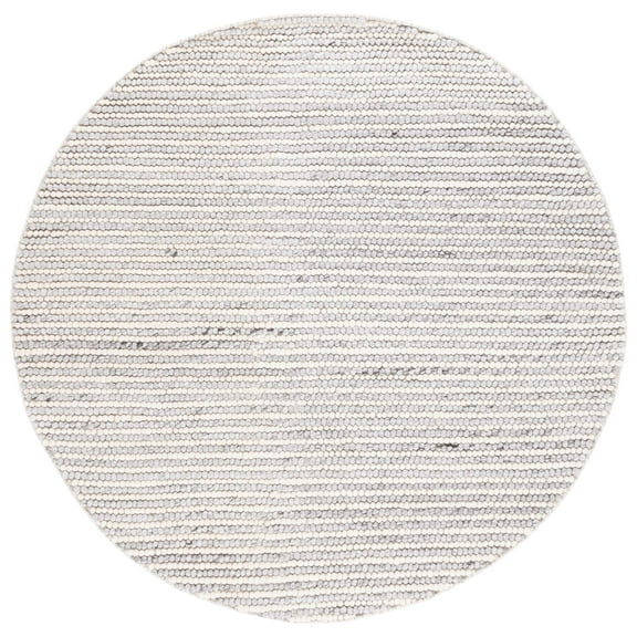 SAFAVIEH Natura Fredrick Striped Area Rug, Ivory/Light Grey, 10' x 10' Round