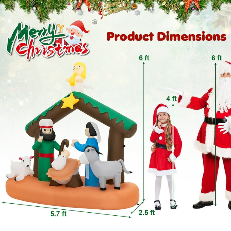 Gemmy 6.5 Ft Airblown Lighted Christmas Nativity Scene Inflatable
